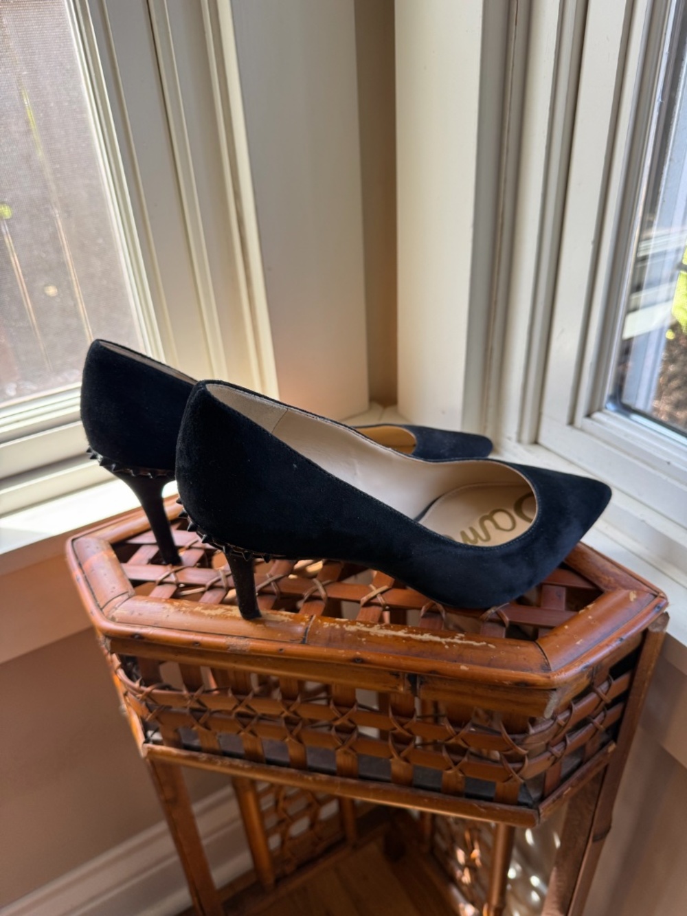 Sam Edelman Black Suede Spiked Heels. Lightly worn! Gorgeous!